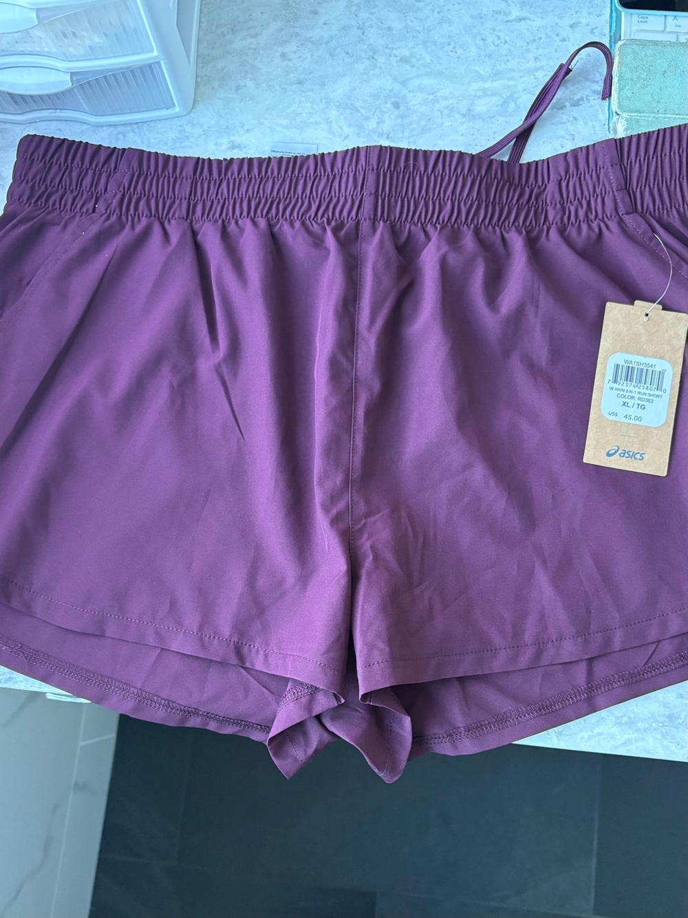 Asics Women's Maroon Athletic Shorts